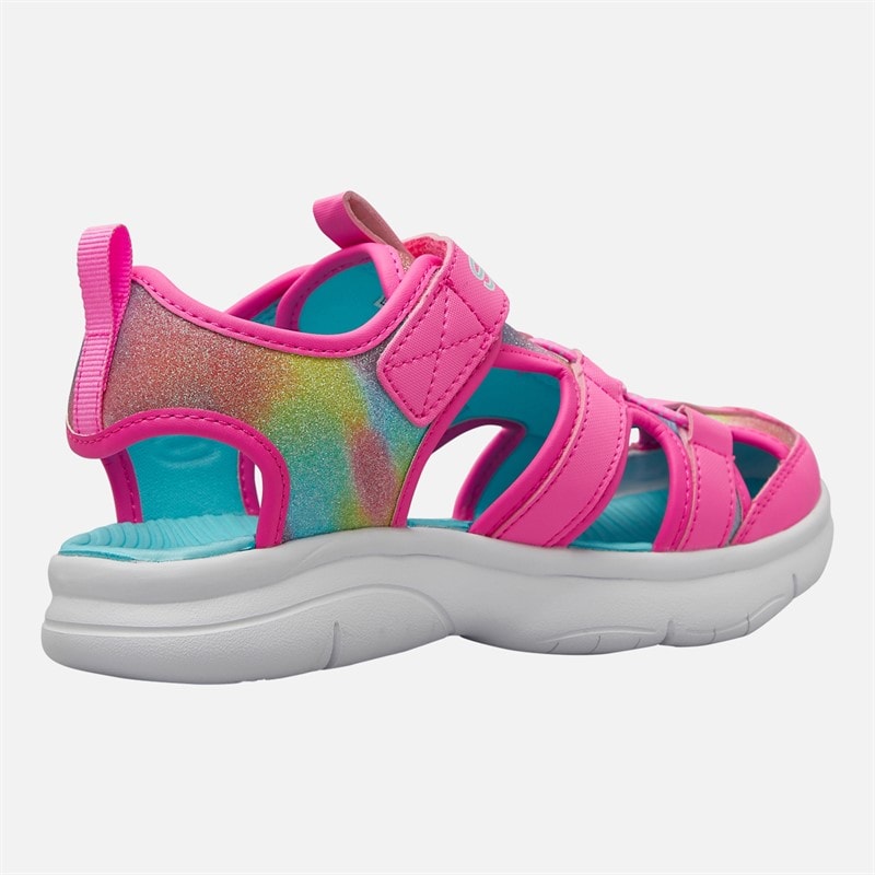 SKECHERS Junior Girls Flex Splash Daylight Shimmer Sandals Hot Pink/Multi - Image 5