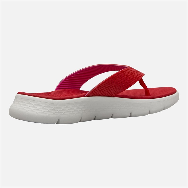 SKECHERS Womens Go Walk Flex Eve Flip Flops Red - Image 5