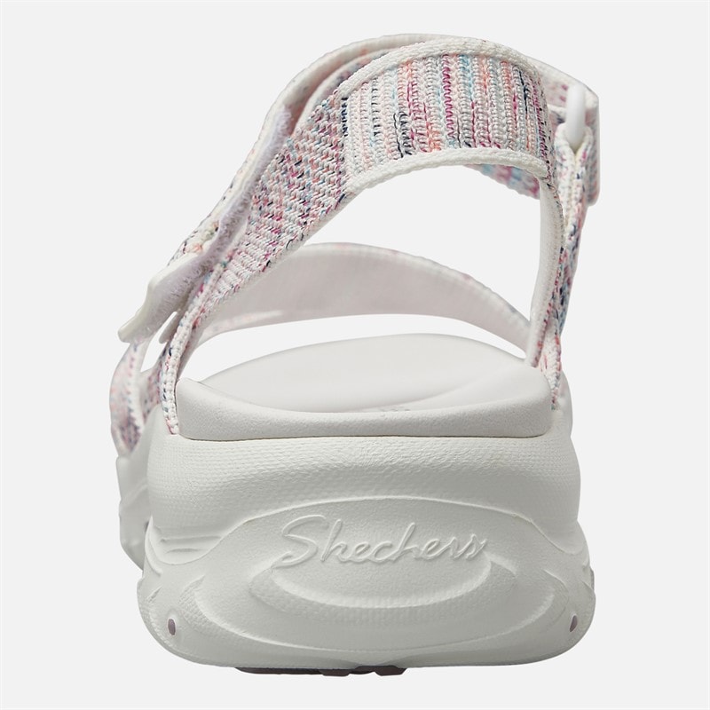 SKECHERS Womens Reggae Bound Sweet Crush Ankle Strap Sandals White/Multi - Image 3