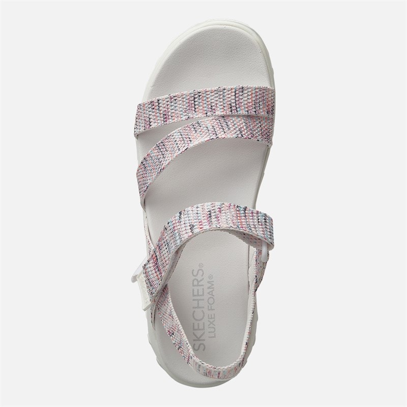 SKECHERS Womens Reggae Bound Sweet Crush Ankle Strap Sandals White/Multi - Image 4