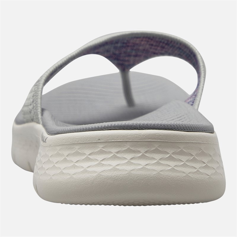 SKECHERS Womens Go Walk Flex Serenity Flip Flops Grey/Multi - Image 3
