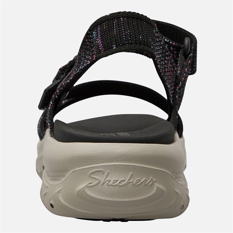 SKECHERS Womens Reggae Bound Sweet Crush Ankle Strap Sandals Black/Multi - Image 3