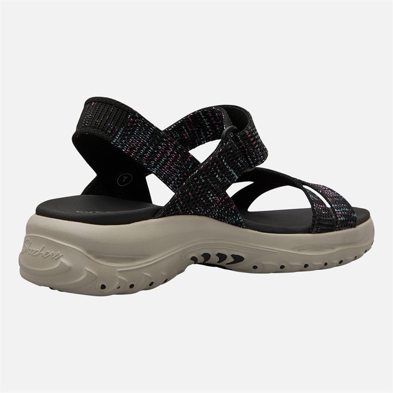SKECHERS Womens Reggae Bound Sweet Crush Ankle Strap Sandals Black/Multi - Image 5