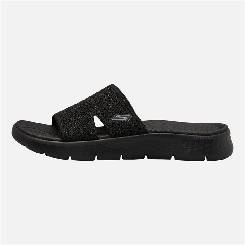 SKECHERS Womens Go Walk Flex Timeless Sliders Black - Image 1