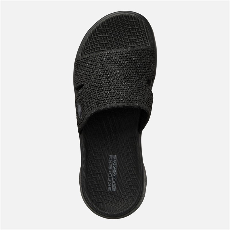 SKECHERS Womens Go Walk Flex Timeless Sliders Black - Image 4