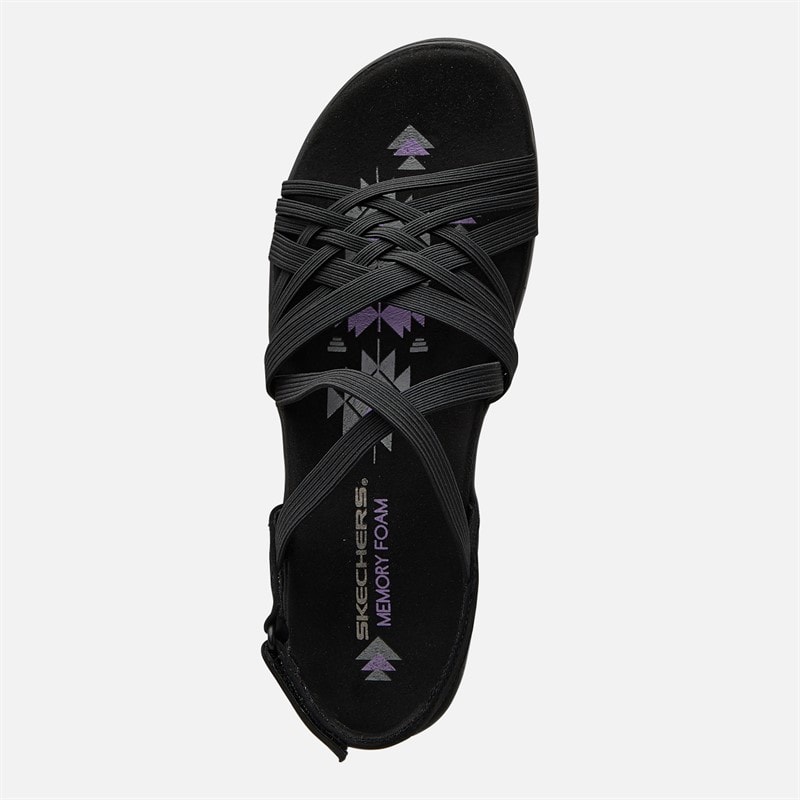 SKECHERS Womens Regae Perfect Duo Ankle Strap Sandals Black - Image 4