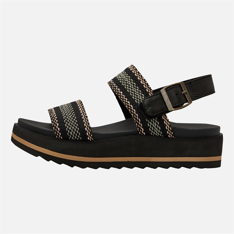 SKECHERS Womens Arch Comfort Beach Breeze Ankle Strap Sandals Black - Image 1