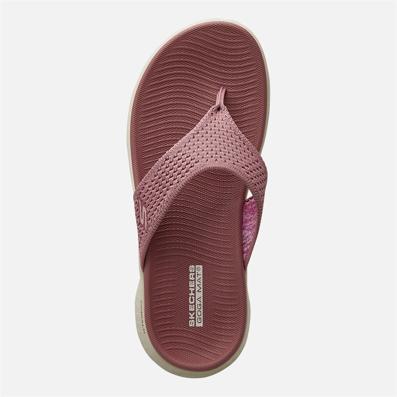 SKECHERS Womens Go Walk Flex Serenity Flip Flops Mauve - Image 4