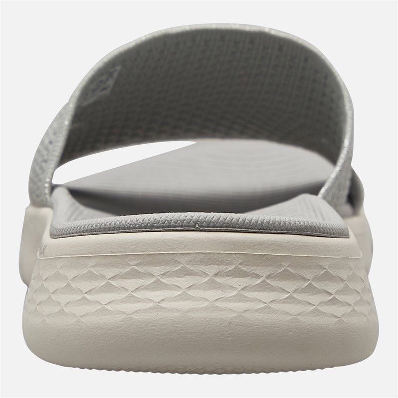 SKECHERS Womens Go Walk Flex Timeless Sliders Grey - Image 3
