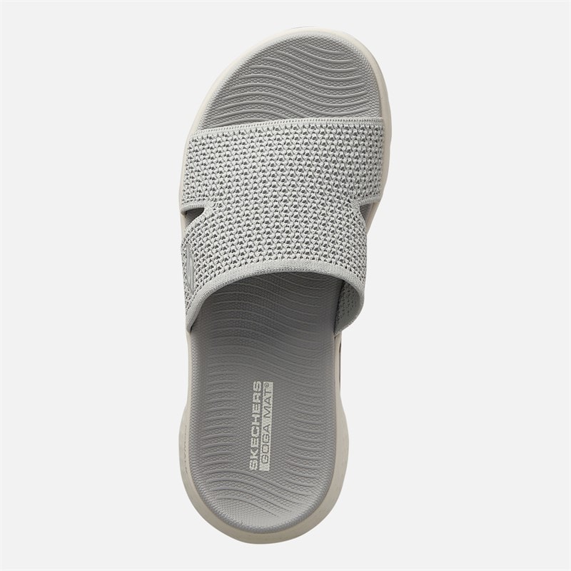SKECHERS Womens Go Walk Flex Timeless Sliders Grey - Image 4