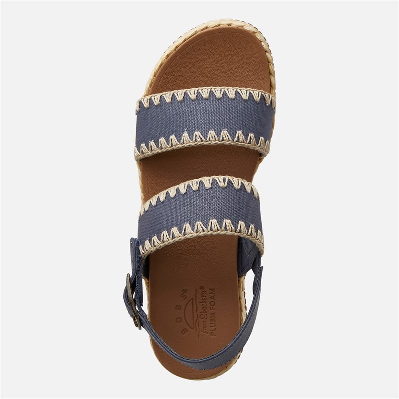 SKECHERS Womens Stormy Kiss Secure Storm Ankle Strap Sandals Slate Canvas - Image 4