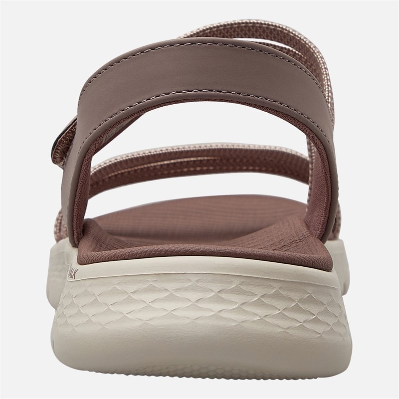 SKECHERS Womens Go Walk Flex Ankle Strap Sandals Mauve - Image 3