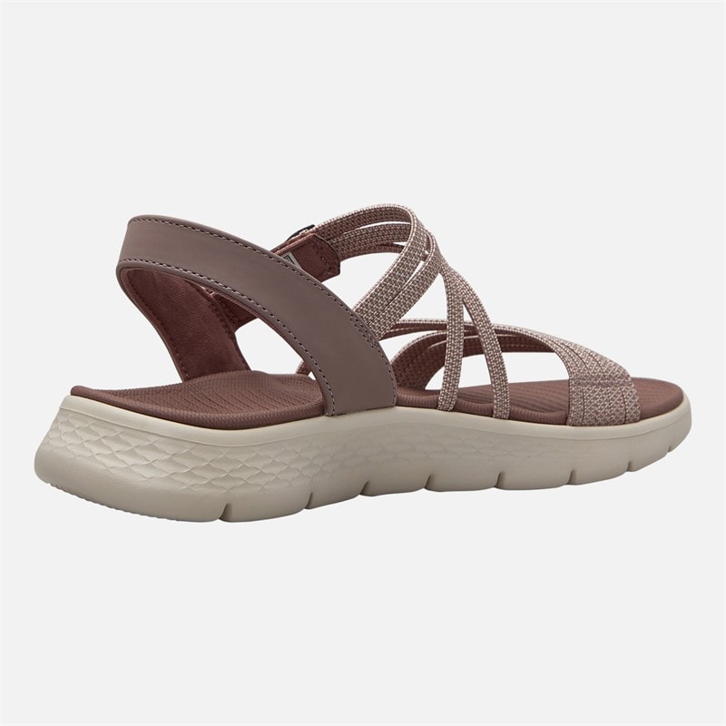 SKECHERS Womens Go Walk Flex Ankle Strap Sandals Mauve - Image 5