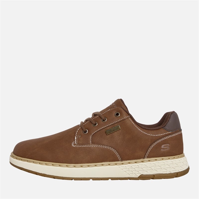 SKECHERS Mens Waterproof Relaxed Fit Garlan Pryor Shoes Brown - Image 1