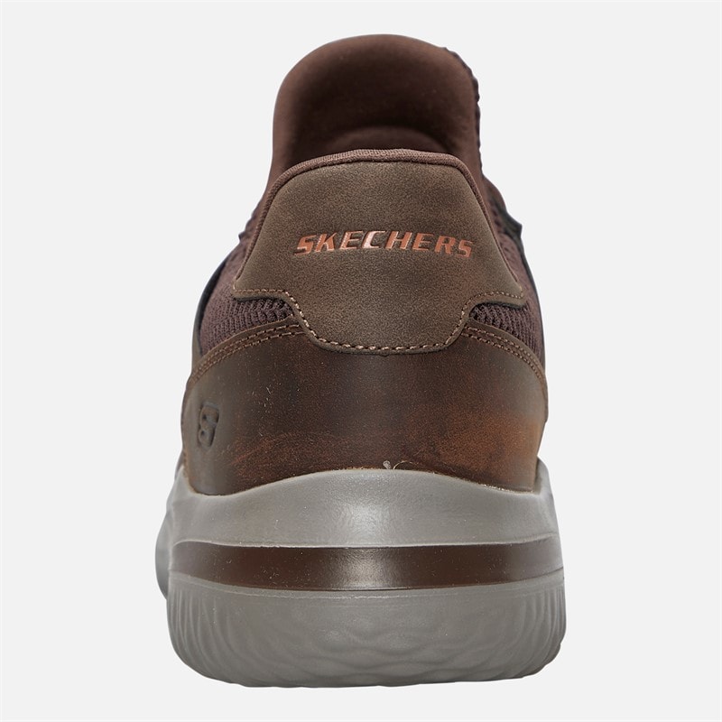 SKECHERS Mens Delson 3.0 Ezra Shoes Dark Brown - Image 3