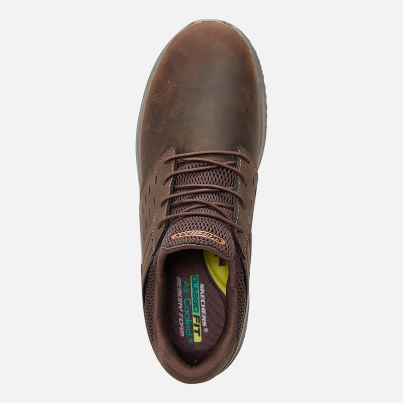 SKECHERS Mens Delson 3.0 Ezra Shoes Dark Brown - Image 4