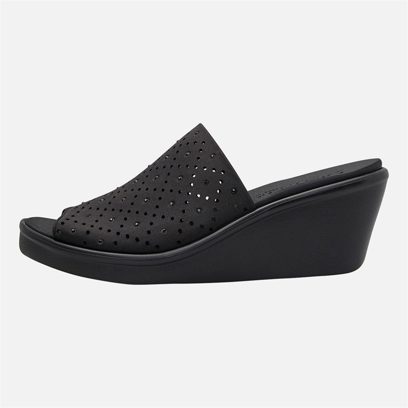 SKECHERS Womens Silky Take2 Rumble On Sandals Black - Image 1