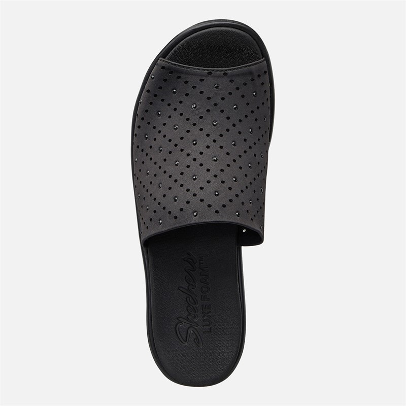 SKECHERS Womens Silky Take2 Rumble On Sandals Black - Image 4