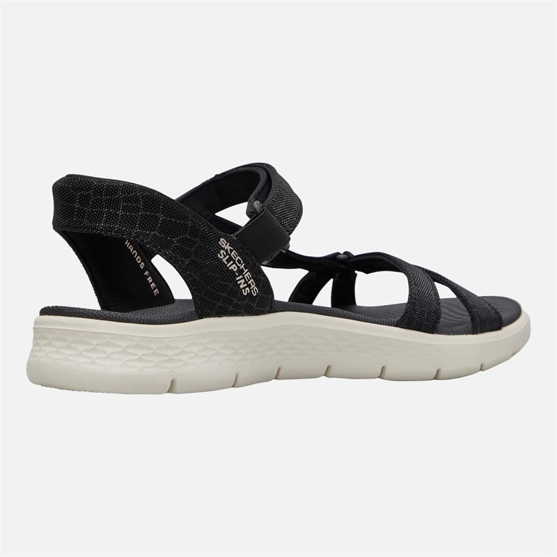 SKECHERS Womens Sssophia Go Walk Flex Sandals Black/Rose Gold Metallic - Image 5