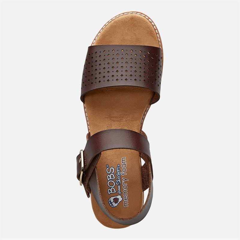 SKECHERS Womens Sunny Flair Desert Kiss Sandals Chocolate - Image 4
