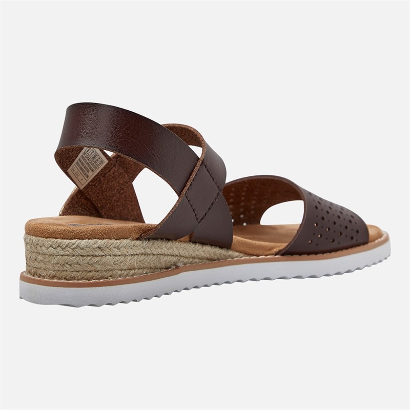 SKECHERS Womens Sunny Flair Desert Kiss Sandals Chocolate - Image 5