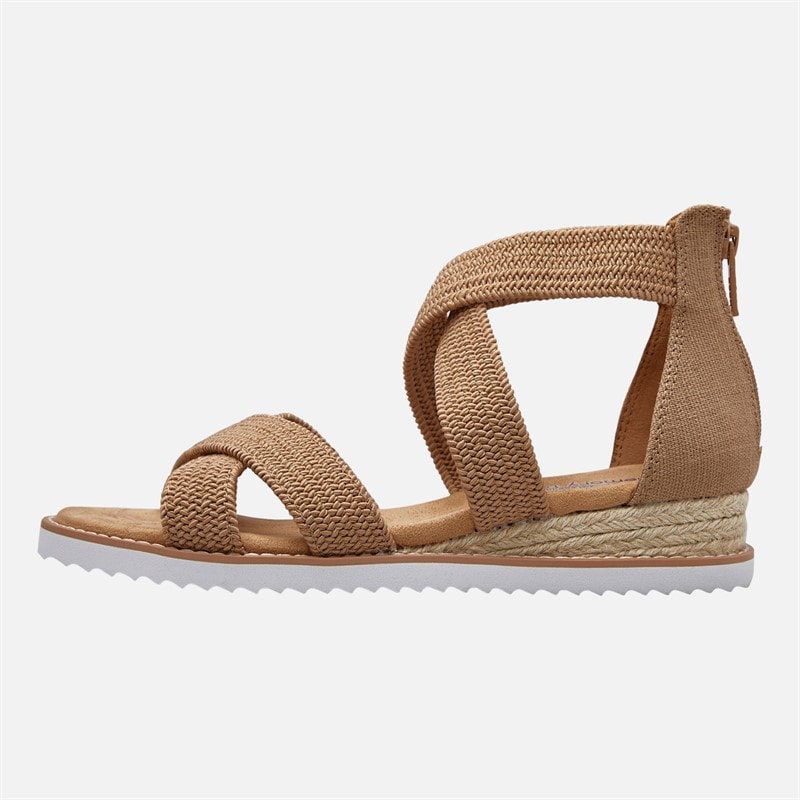 SKECHERS Womens Desert Kiss Sandals Tan - Image 1