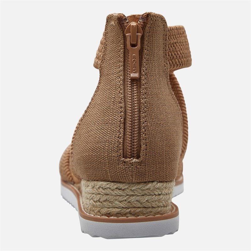 SKECHERS Womens Desert Kiss Sandals Tan - Image 3