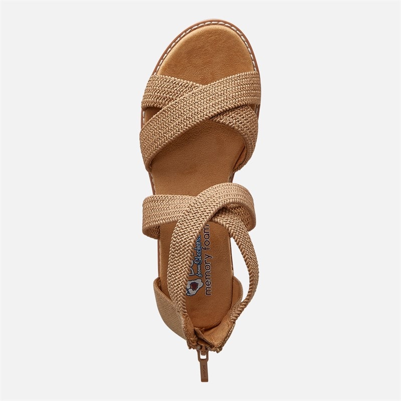 SKECHERS Womens Desert Kiss Sandals Tan - Image 4
