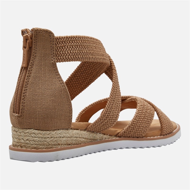SKECHERS Womens Desert Kiss Sandals Tan - Image 5