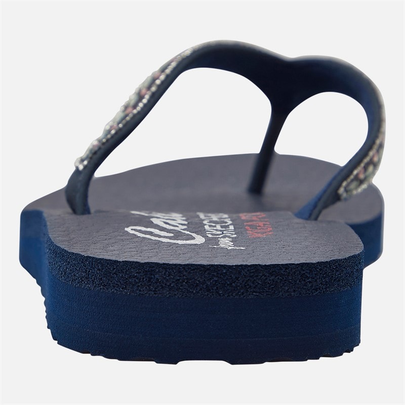 SKECHERS Womens Lucky One Meditation Flip Flops Navy Metallic - Image 3
