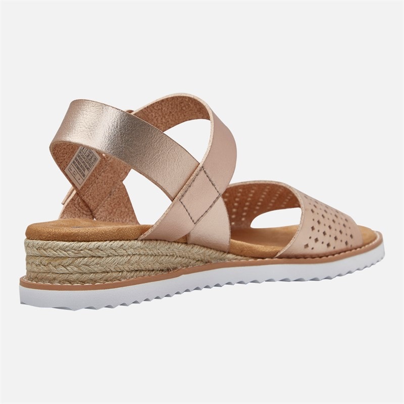 SKECHERS Womens Goldie Glam Desert Kiss Sandals Rose Gold - Image 5