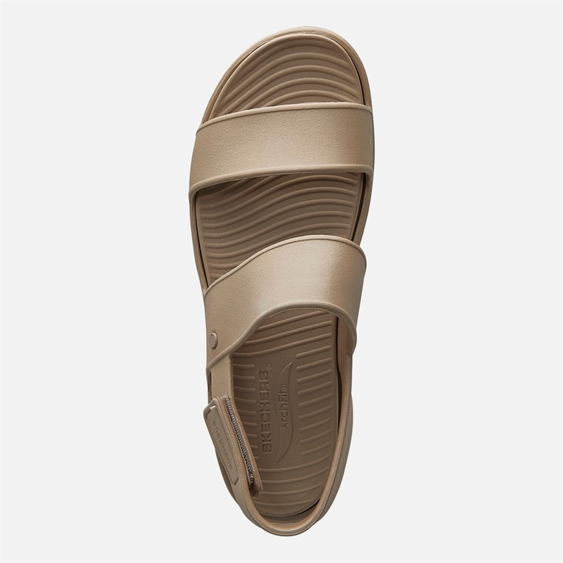 SKECHERS Womens Sunrise Arch Fit Upbeat Sandals Taupe - Image 4