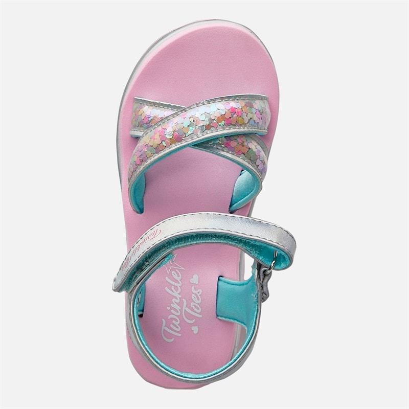 SKECHERS Infant Girls Confetti Splash Sunshines Sandals Silver/Multi - Image 4
