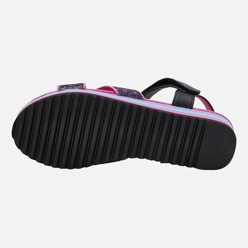 SKECHERS Girls Rockin' It Prism Steps Sandals Black/Metallic - Image 2