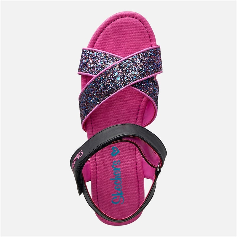 SKECHERS Girls Rockin' It Prism Steps Sandals Black/Metallic - Image 4