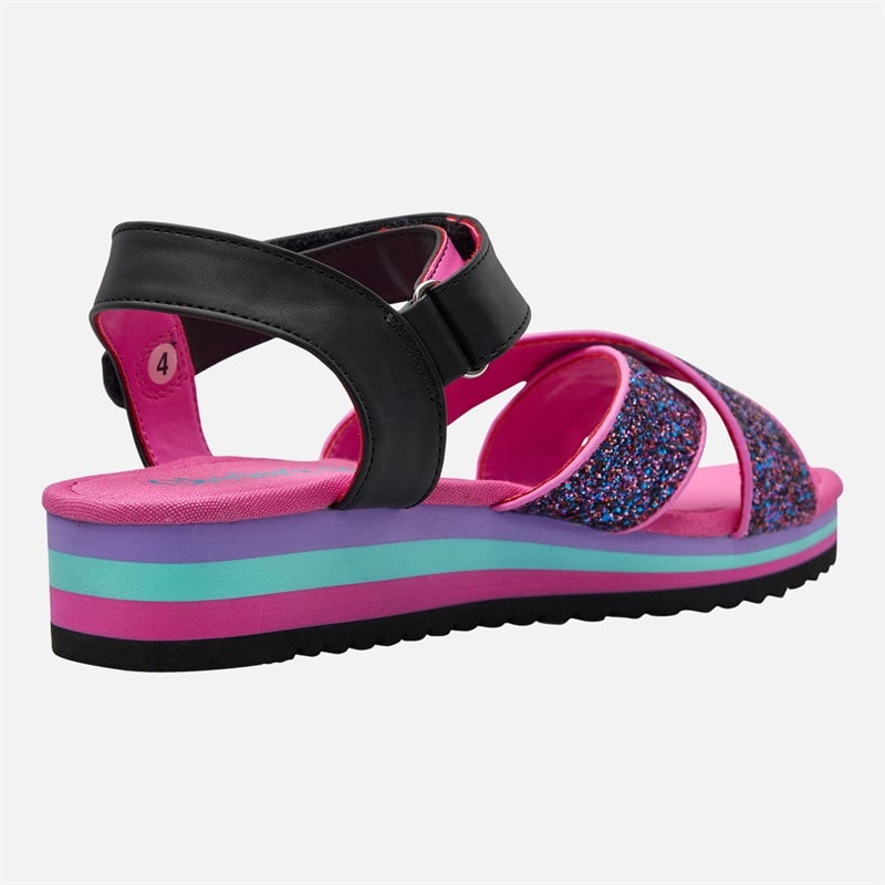 SKECHERS Girls Rockin' It Prism Steps Sandals Black/Metallic - Image 5