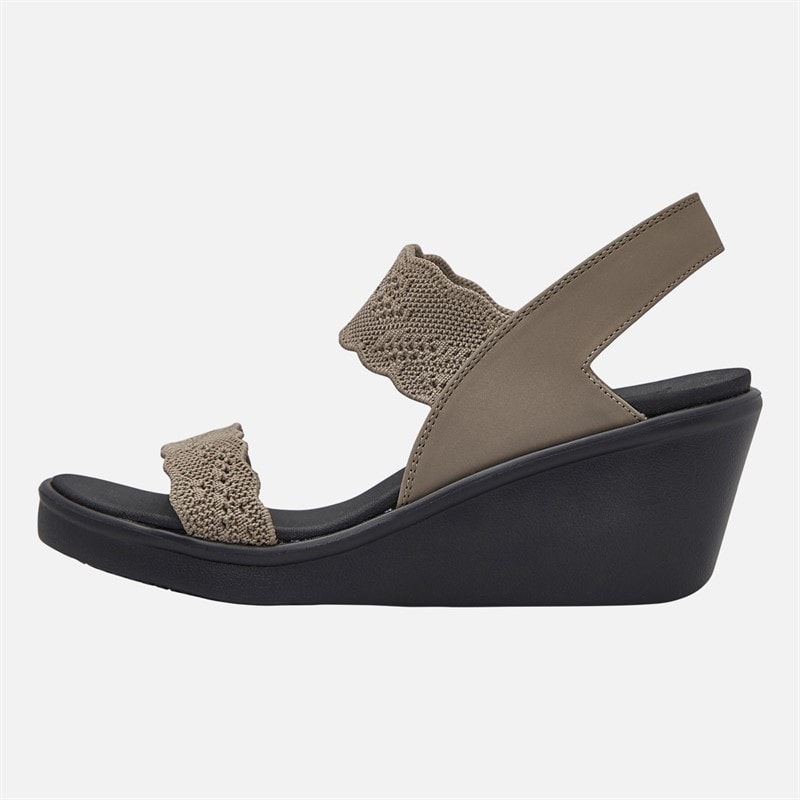 SKECHERS Womens New Crush Rumble On Sandals Dark Taupe - Image 1