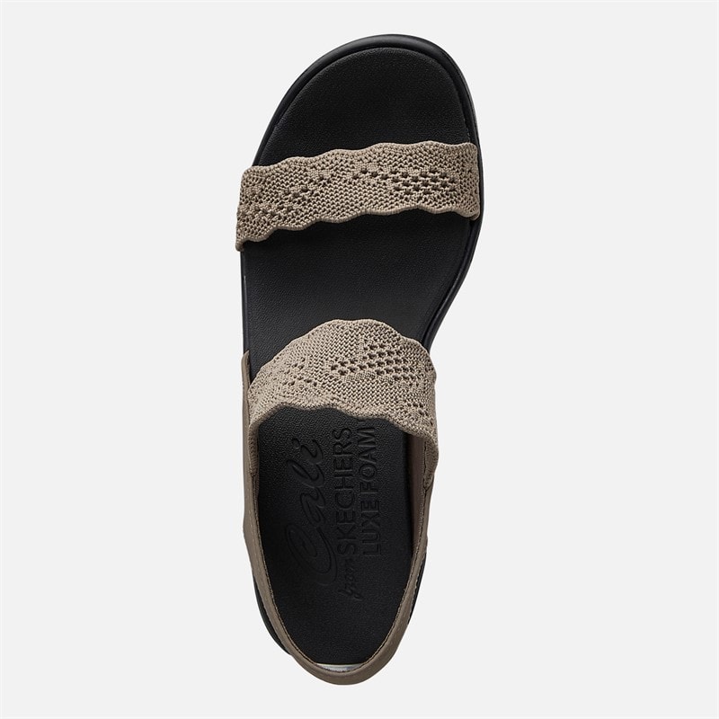 SKECHERS Womens New Crush Rumble On Sandals Dark Taupe - Image 4