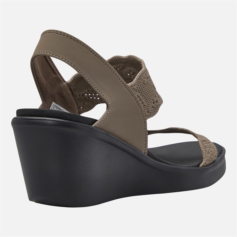 SKECHERS Womens New Crush Rumble On Sandals Dark Taupe - Image 5