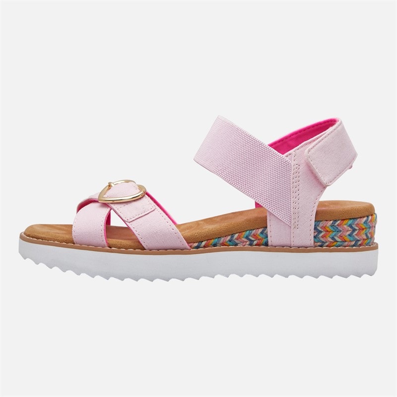 SKECHERS Girls Miss Desert Kiss Hi Sandals Light Pink - Image 1
