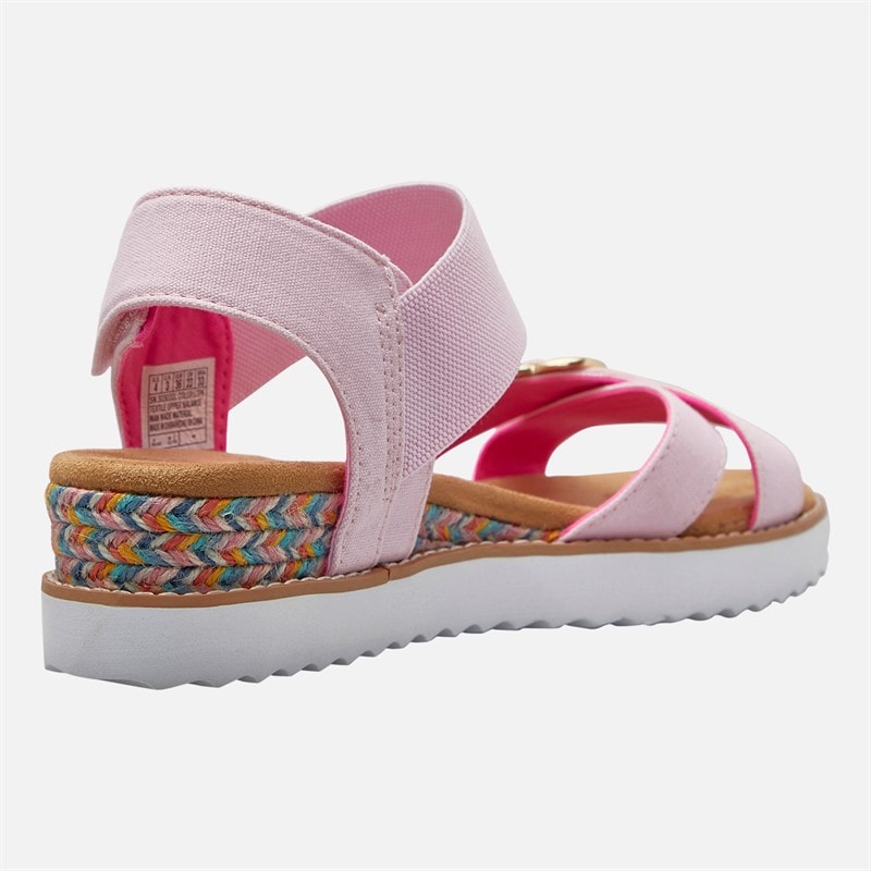 SKECHERS Girls Miss Desert Kiss Hi Sandals Light Pink - Image 5