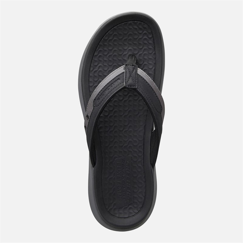 SKECHERS Mens Falco Silva Flip Flops Black - Image 4