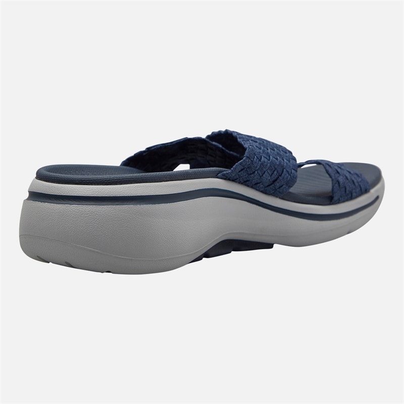 SKECHERS Womens Wondrous Go Walk Arch Fit Sandals Navy - Image 5