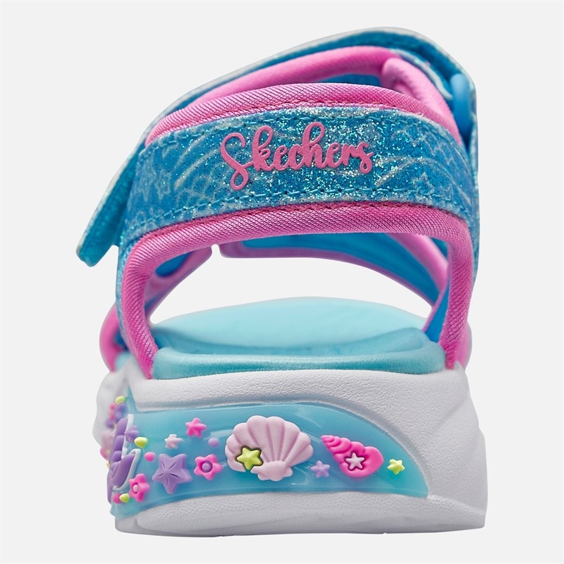 SKECHERS Infant Girls Marina Bliss Mermaid Dreams Sandals Light Blue/Metallic - Image 3