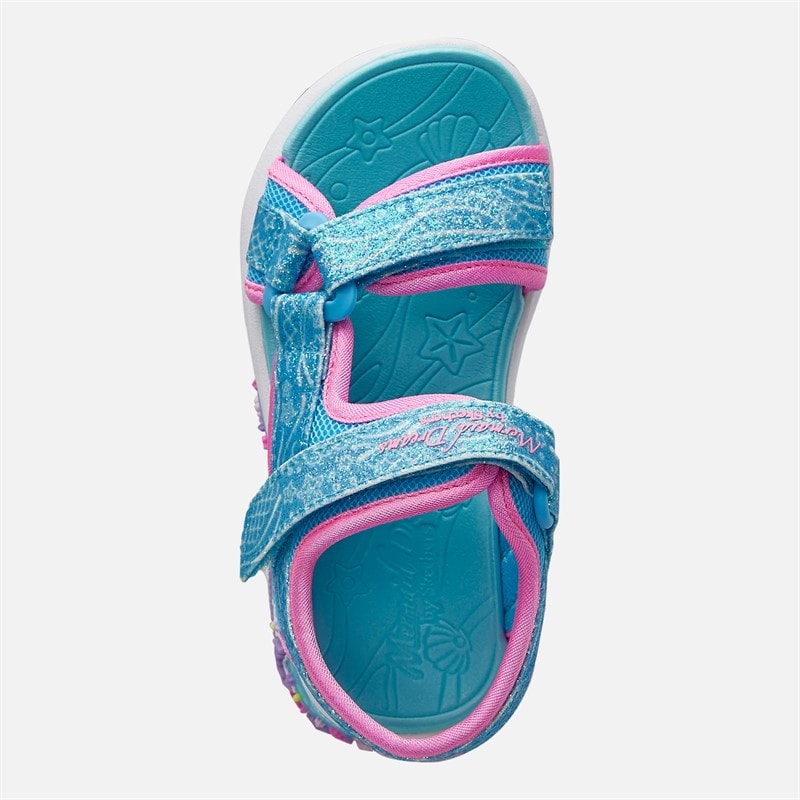 SKECHERS Infant Girls Marina Bliss Mermaid Dreams Sandals Light Blue/Metallic - Image 4
