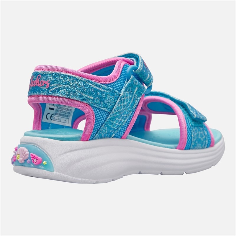 SKECHERS Infant Girls Marina Bliss Mermaid Dreams Sandals Light Blue/Metallic - Image 5