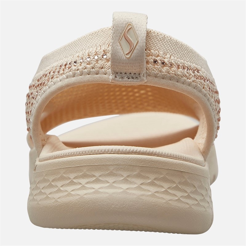 SKECHERS Womens Dolly Go Walk Flex Sandals Natural - Image 3