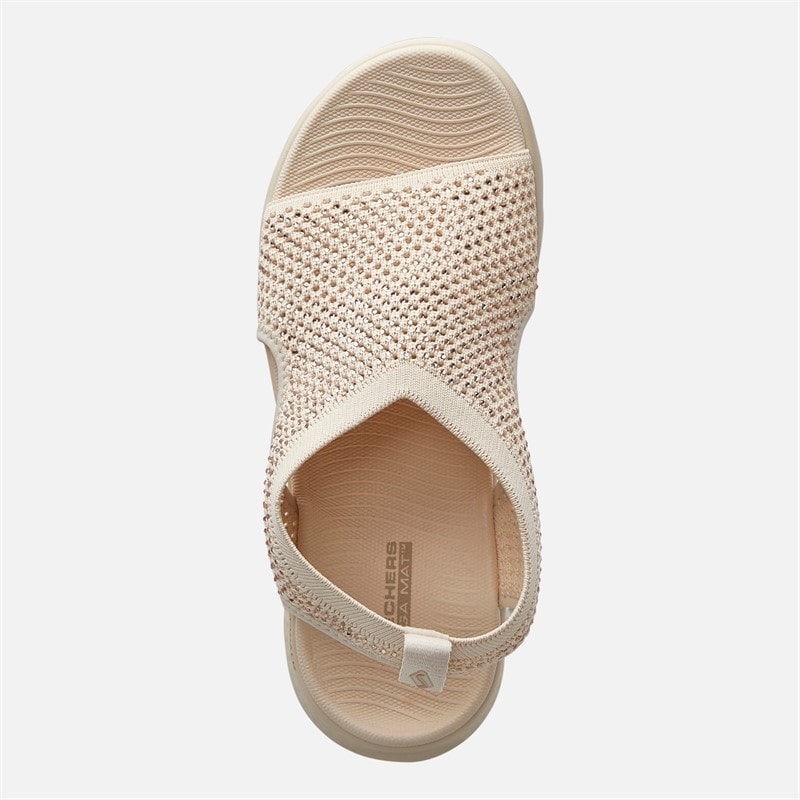 SKECHERS Womens Dolly Go Walk Flex Sandals Natural - Image 4