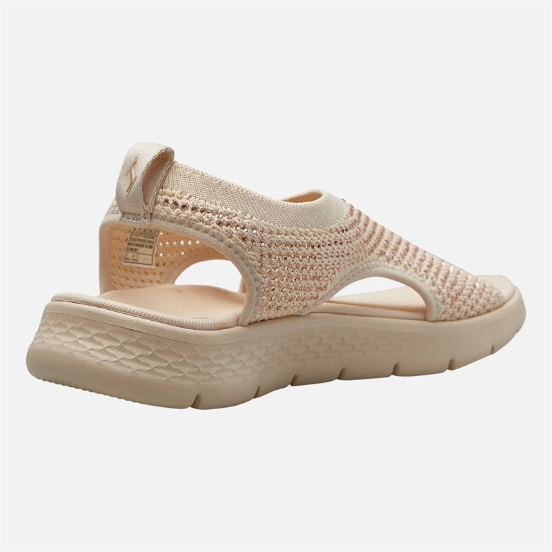 SKECHERS Womens Dolly Go Walk Flex Sandals Natural - Image 5