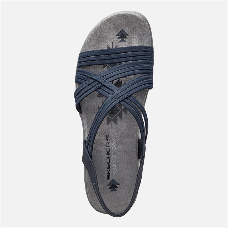 SKECHERS Womens Simply Stretch Reggae Slim Sandals Navy - Image 4